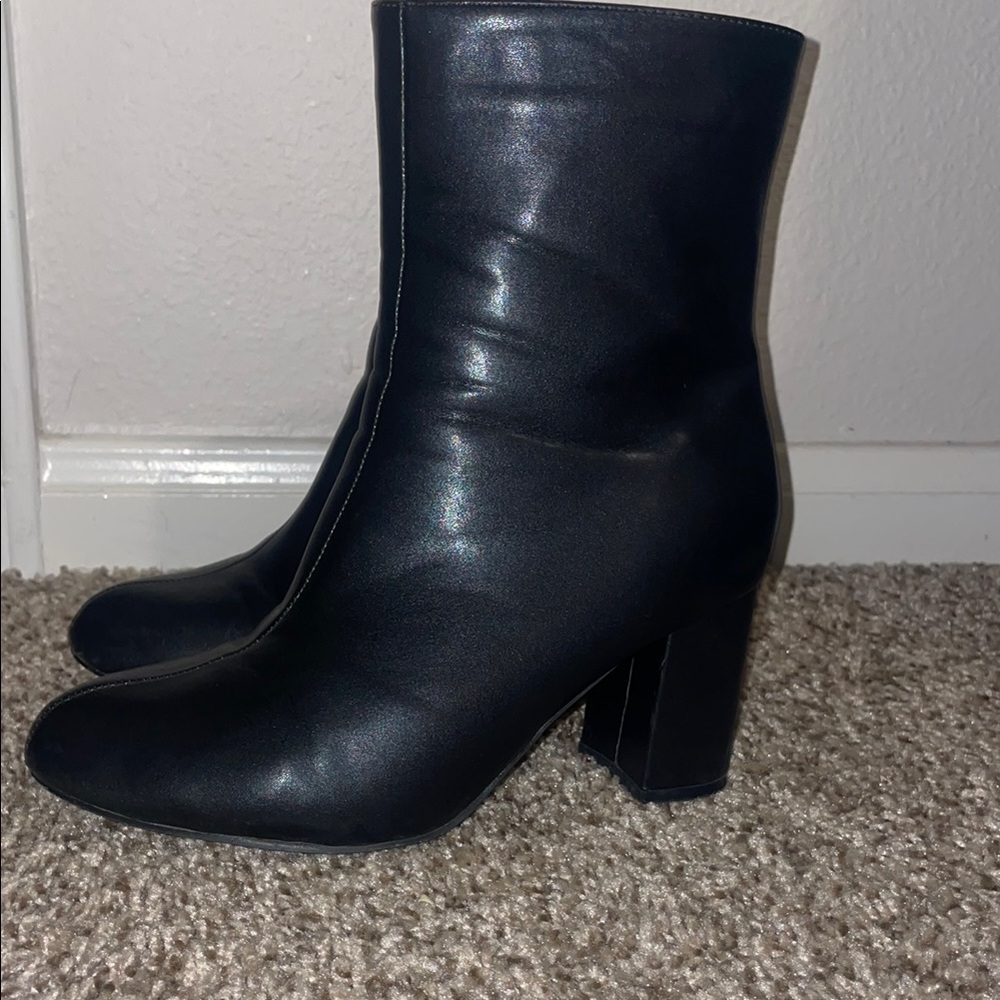 Black Leather Ankle Boots